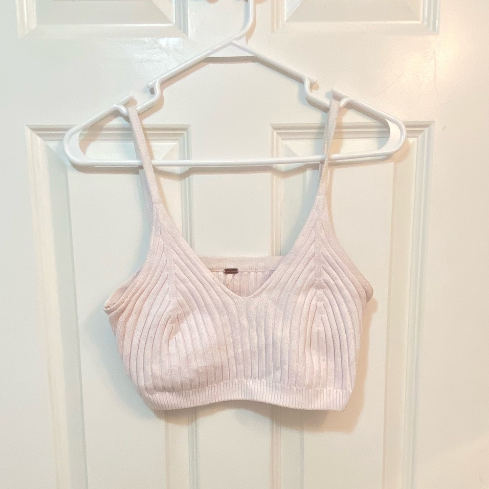White free people crop top